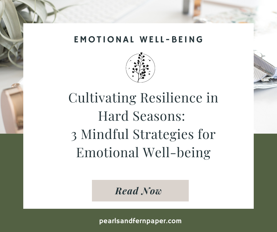Cultivating Resilience in Hard Seasons: 3 Mindful Strategies for Emotional Well-being