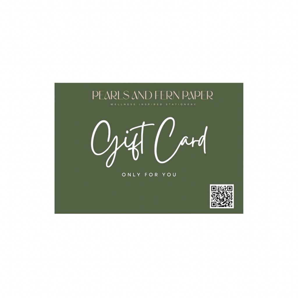 Pearls and Fern Paper Gift Card