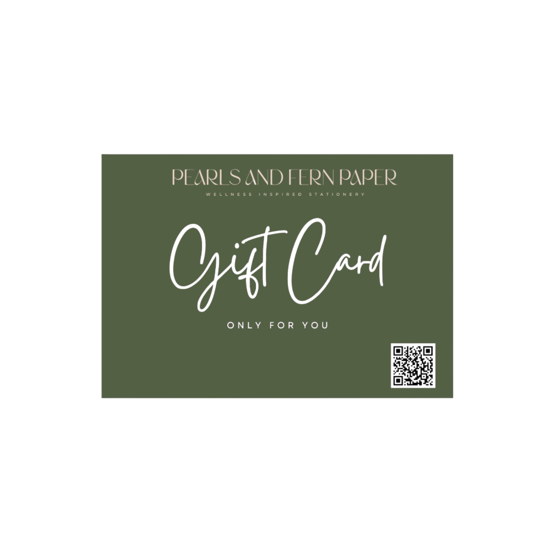 Pearls and Fern Paper Gift Card