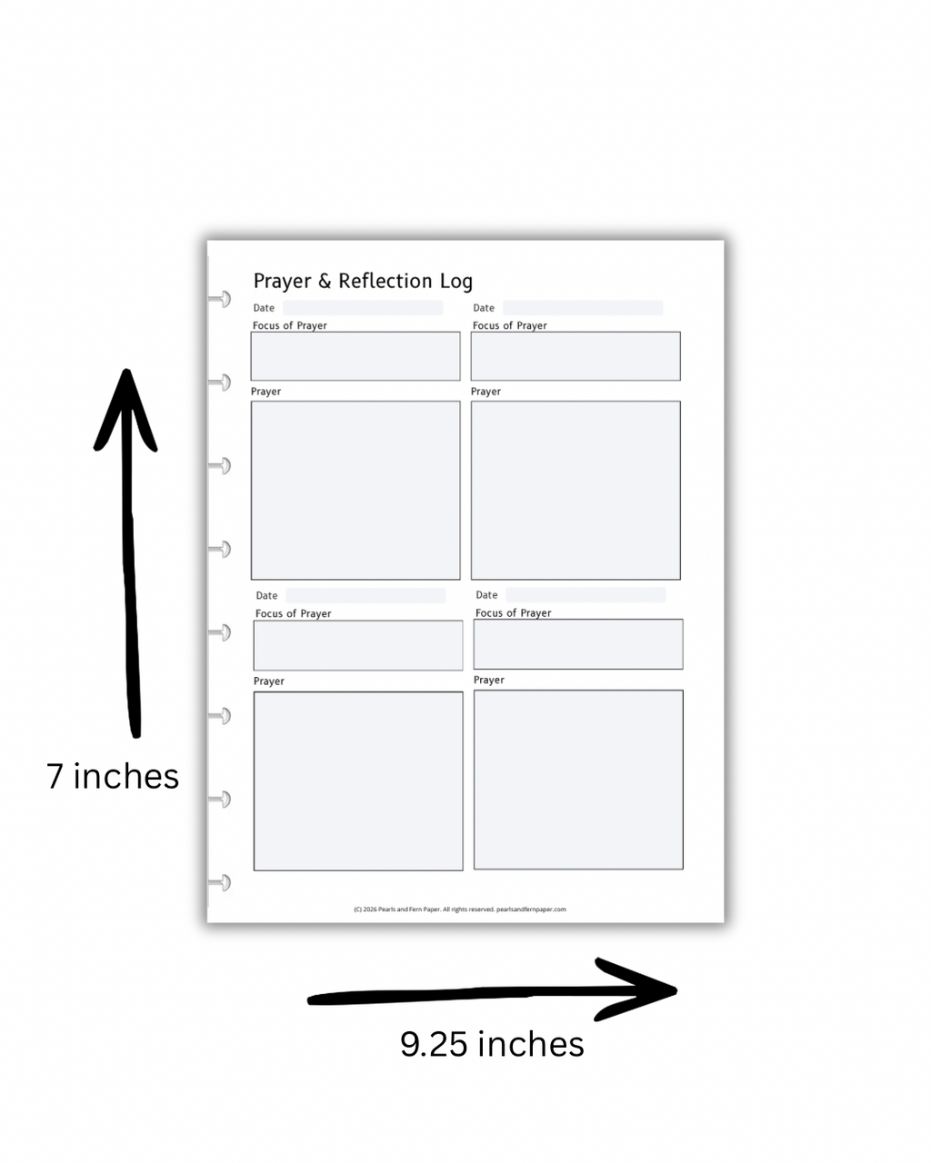 Scripture Journal weekly planner inserts