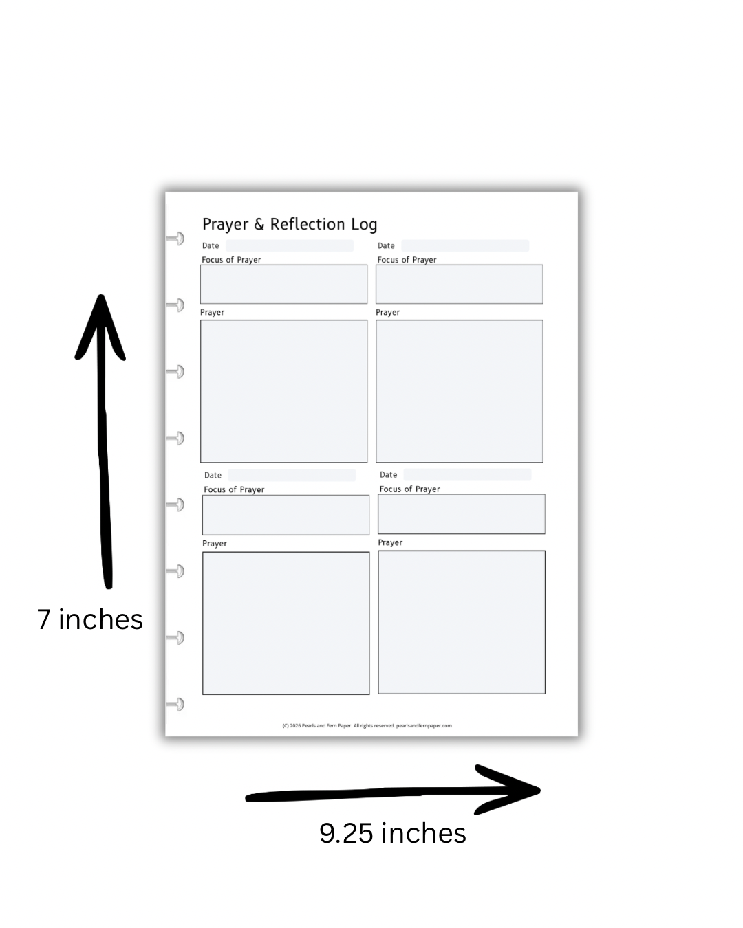Scripture Journal weekly planner inserts
