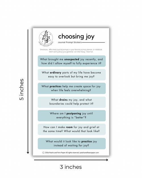 Choosing Joy Journaling Prompt Sticker | Mindfulness Sticker for Journals & Planners
