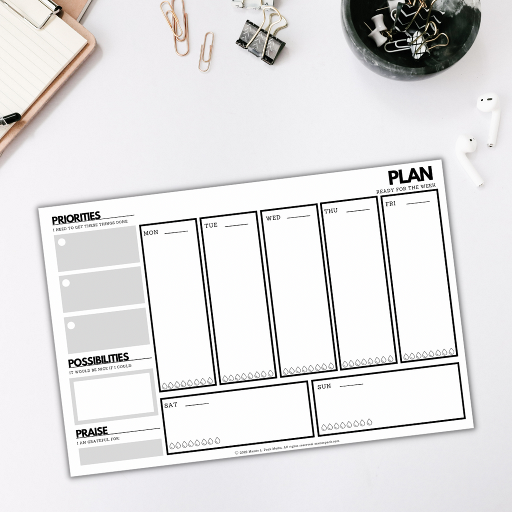 Productivity Weekly desktop undated planner pad image 1