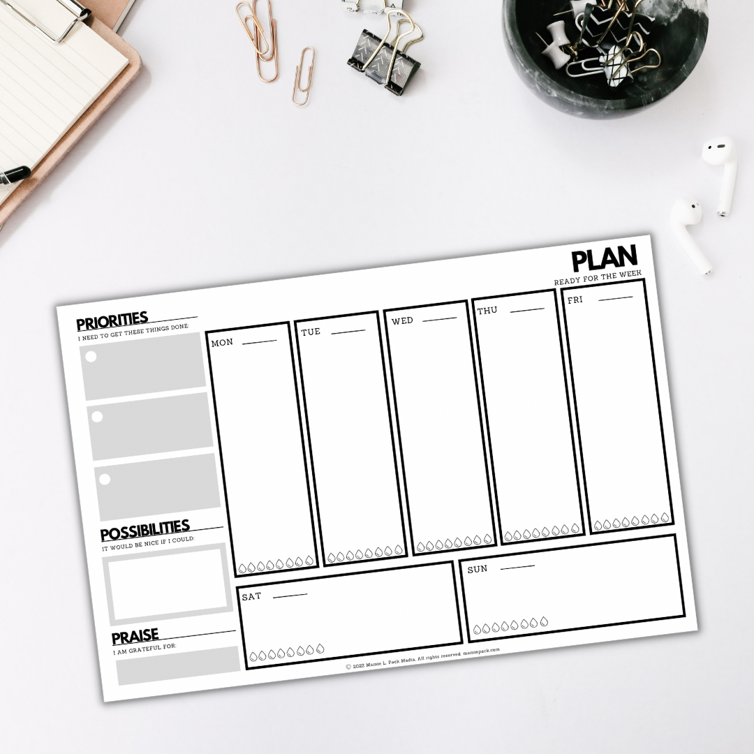 Productivity Weekly desktop undated planner pad image 1