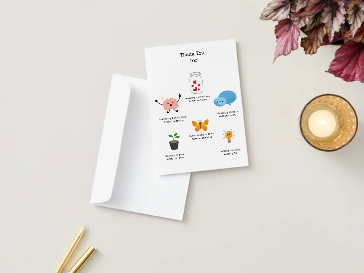 Thank You Teacher Appreciation Card