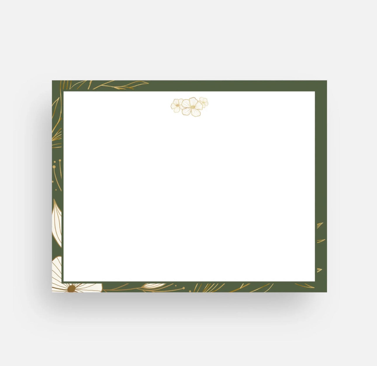 Green and Gold Floral notecard
