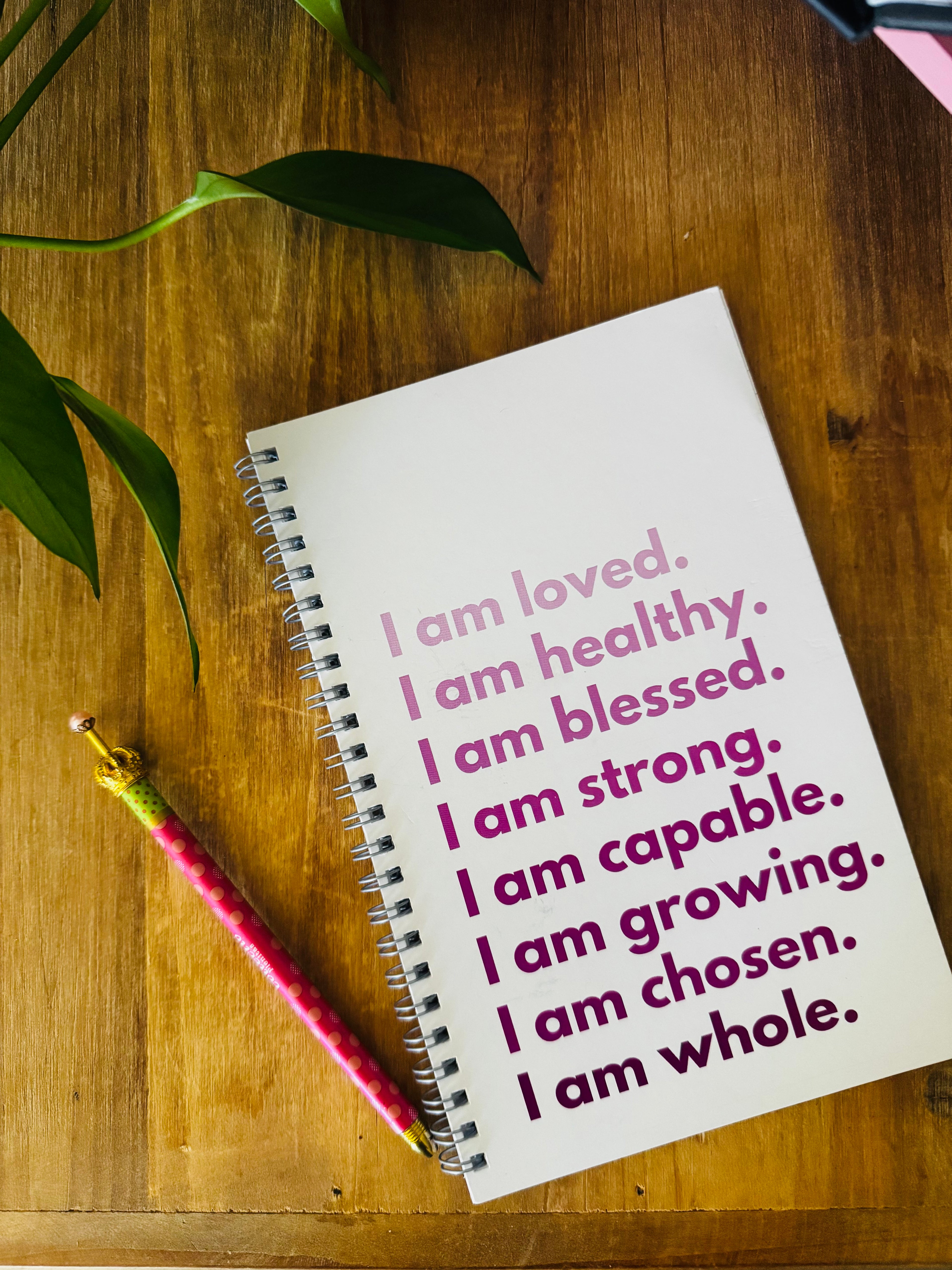 Positive affirmation spiral notebook