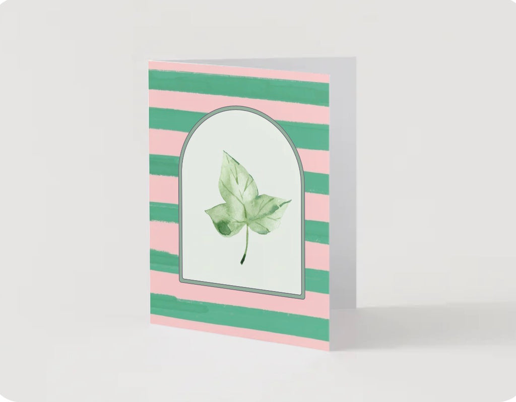 Pink and Green Sorority Inspired Greeting Card