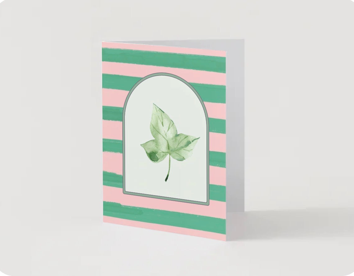 Pink and Green Sorority Inspired Greeting Card