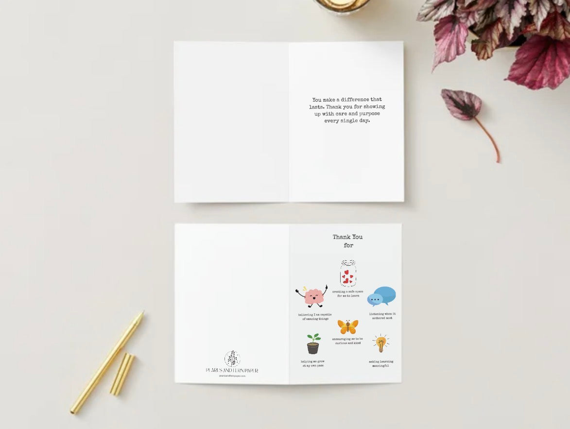 Thank You Teacher Appreciation Card