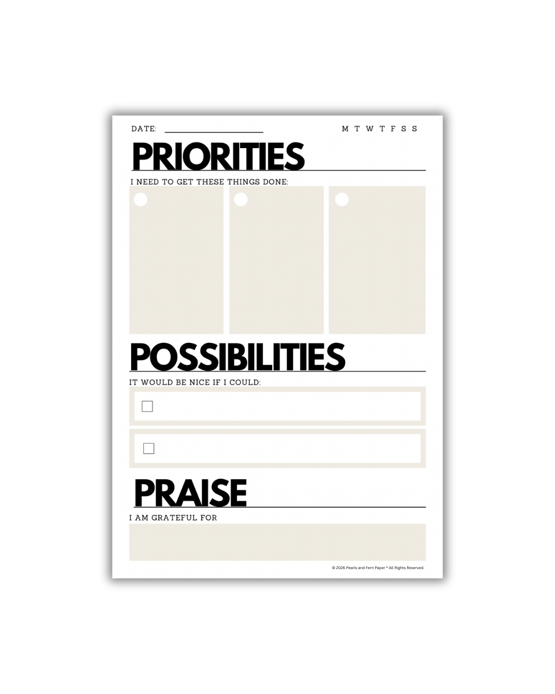 Daily Productivity Notepad