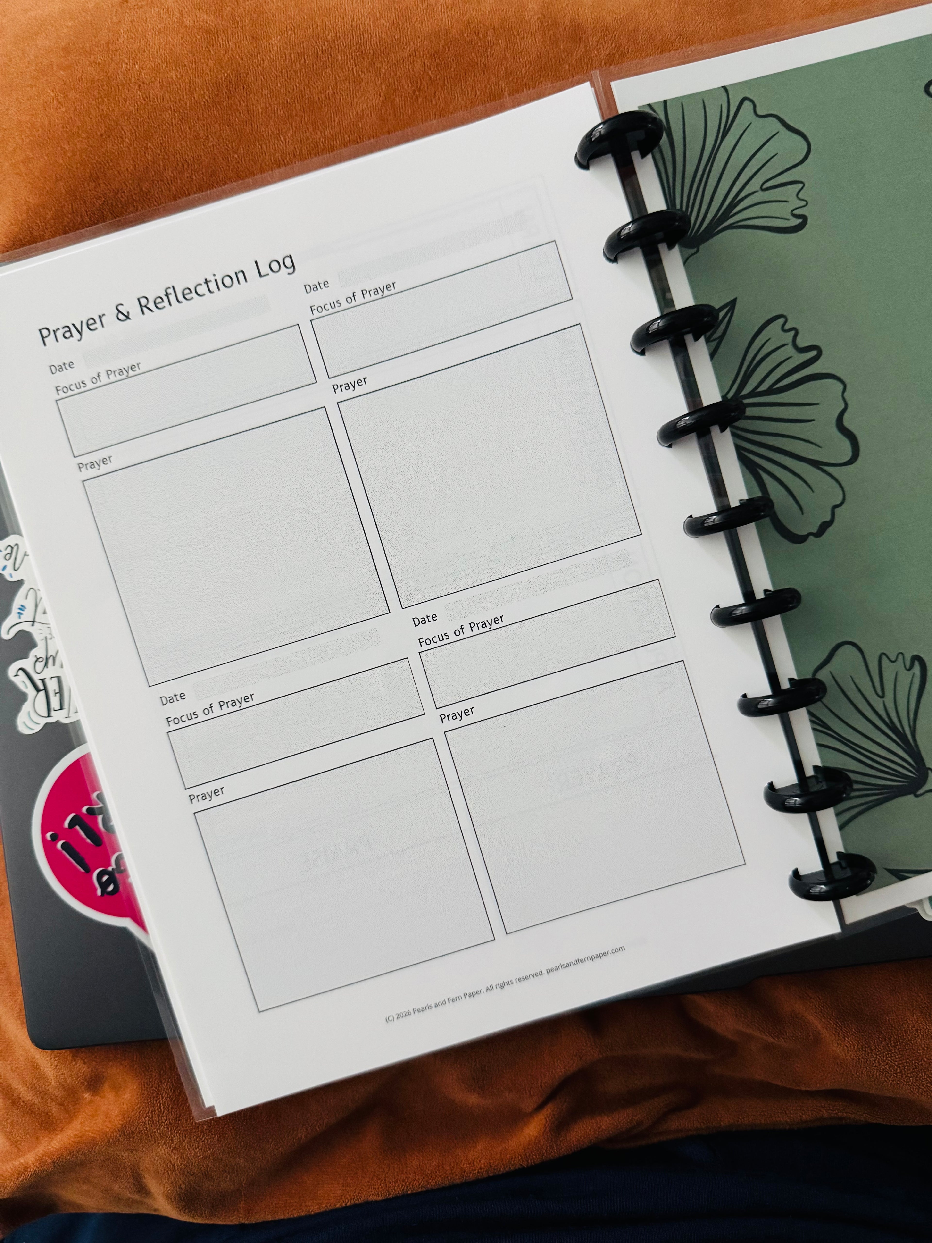 Scripture Journal weekly planner inserts