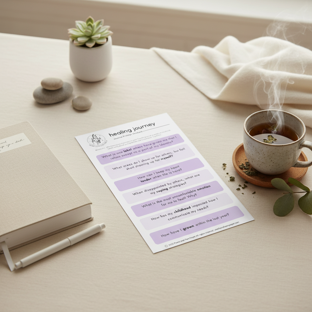 Healing Journey Journal Prompt Stickers Lifestyle Photo