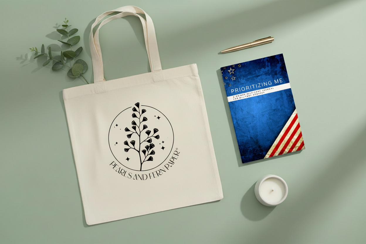 Hero image with bag and Military Spouse journal