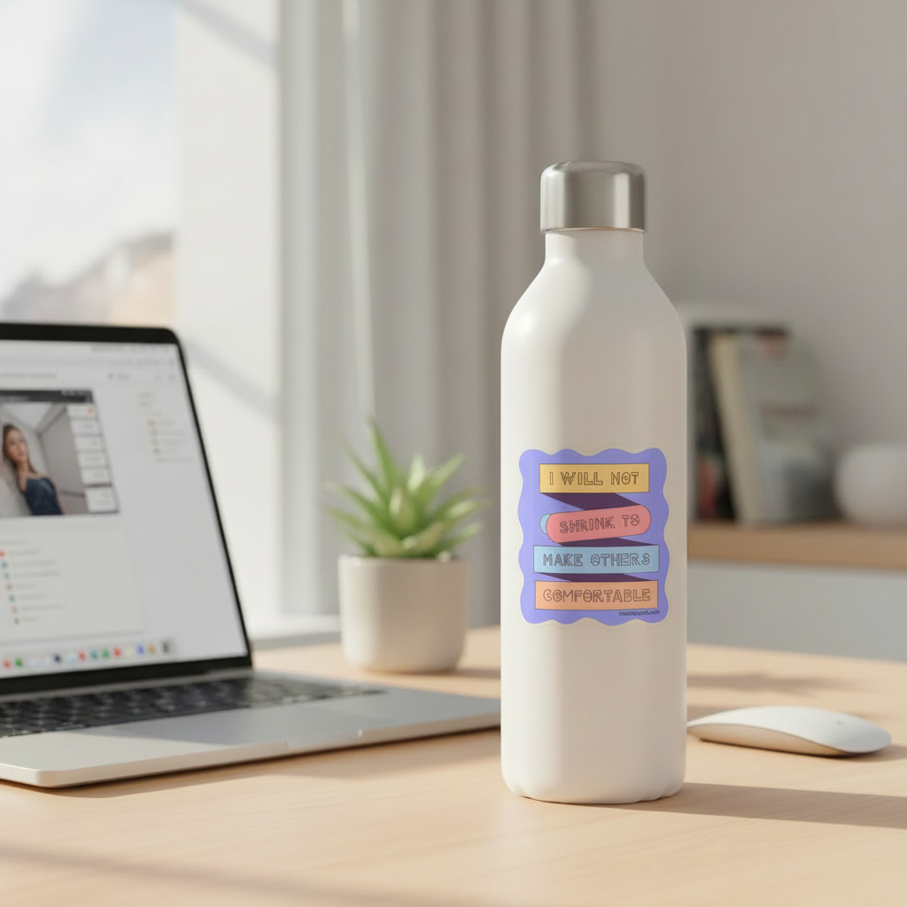 I Will Not Shrink Sticker on Water Bottle - Smaller