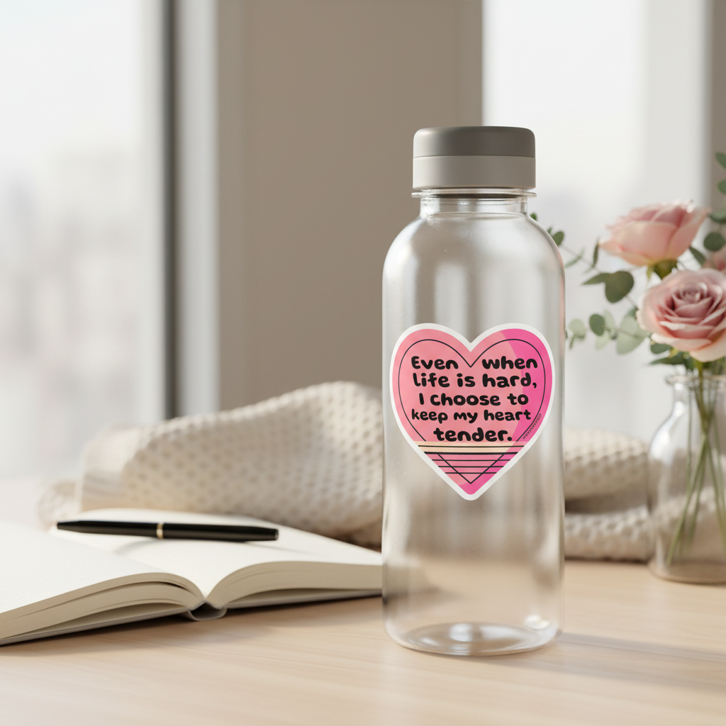 Keep Your Heart Tender Sticker on Water Bottle