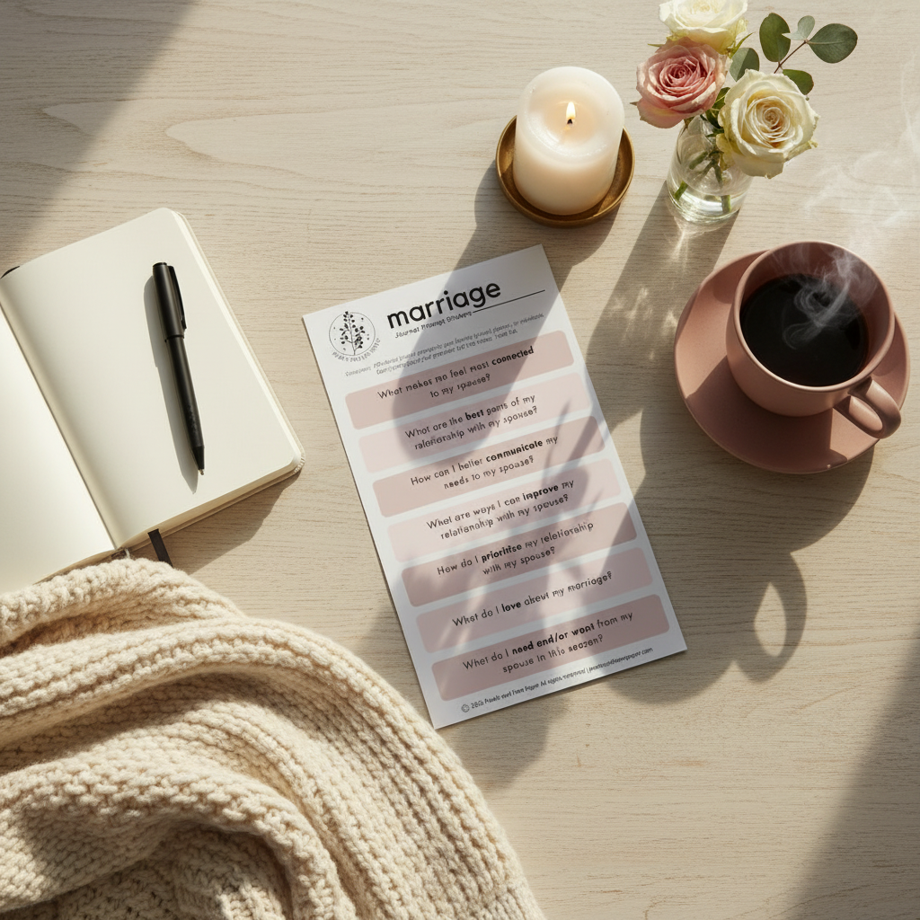 Marriage Guided Journaling Stickers Flatlay