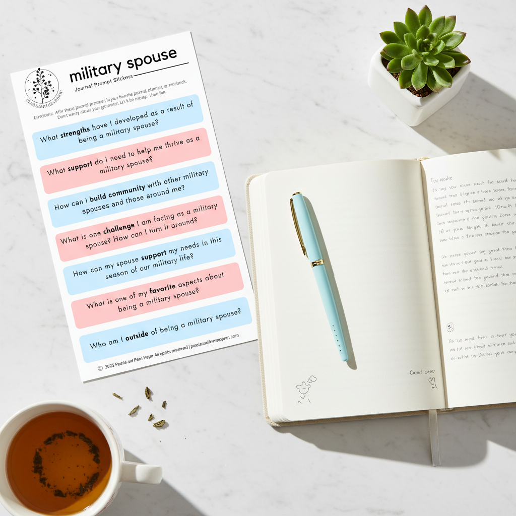 Military Spouse Journaling Sticker - Bright Clean Version