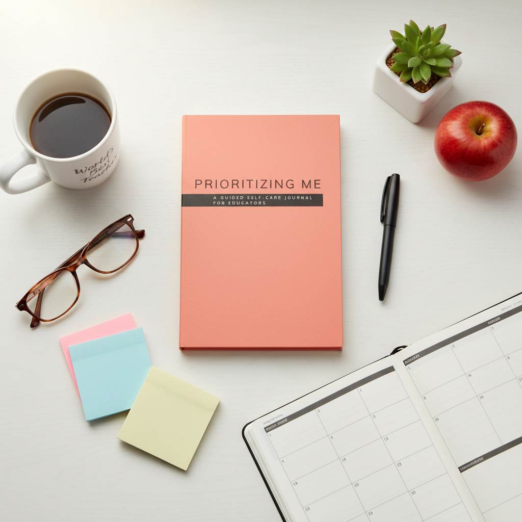 Prioritizing You Educator Self-Care Journal Flatlay