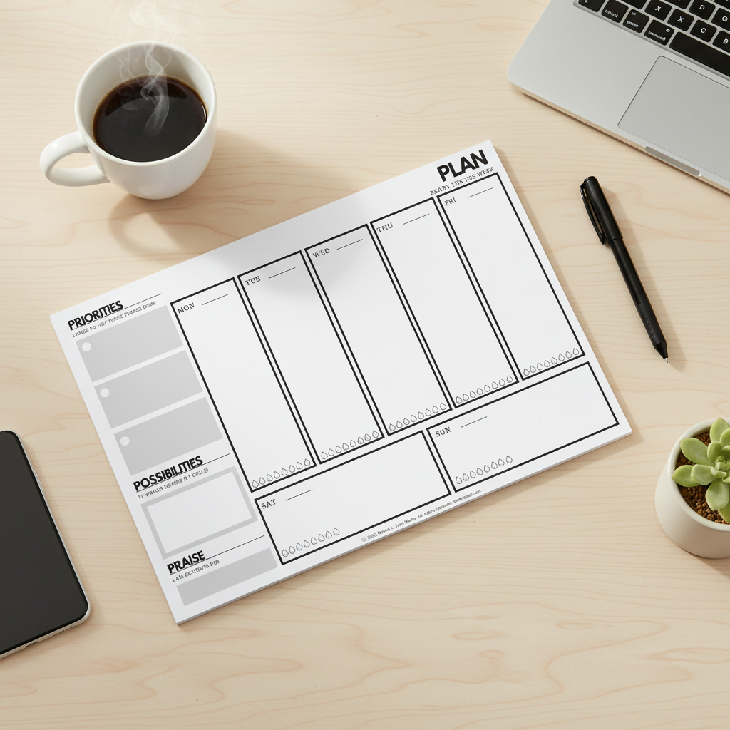 Productivity Weekly Planner Pad Lifestyle Image