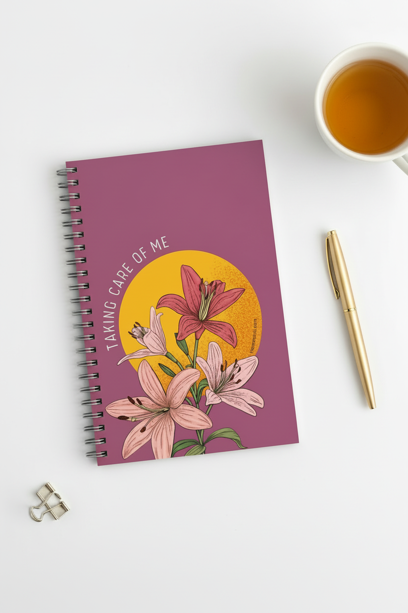 Taking Care of Me Notebook – Flatlay No Tea Bag