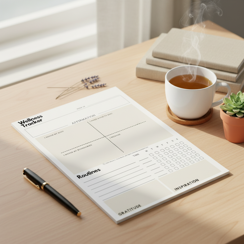 Wellness Tracker Notepad Lifestyle Image